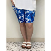 Blue Tie Dye Bike Shorts with Pockets